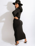 Long Sleeves Tassles Bodycon Maxi Dresses