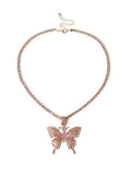 European Butterfly Pendant Rhinestone Necklaces