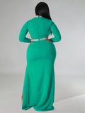 Plus Size Cut Out Split Maxi Dresees