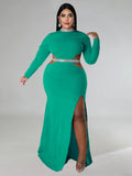 Plus Size Cut Out Split Maxi Dresees