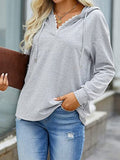 Casual Lace V-Neck Long Sleeve Hoodie