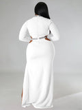 Plus Size Cut Out Split Maxi Dresees