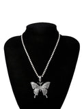 European Butterfly Pendant Rhinestone Necklaces