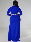 Plus Size Cut Out Split Maxi Dresees