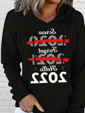 2022 Printed Pocket Drawstring Long Sleeve Hoodie Shopvhs.com