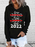 2022 Printed Pocket Drawstring Long Sleeve Hoodie Shopvhs.com