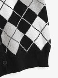Argyle Button Up Sweater Vest Shopvhs.com