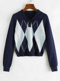 Argyle Cropped Sweater Shopvhs.com