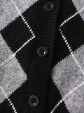 Argyle Graphic Button Up Cardigan Shopvhs.com