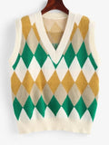 Argyle Knitted Preppy Sweater Vest Shopvhs.com