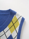 Argyle Pattern Crewneck Sweater Vest Shopvhs.com