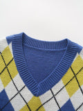 Argyle Pattern Crewneck Sweater Vest Shopvhs.com