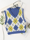 Argyle Pattern Crewneck Sweater Vest Shopvhs.com