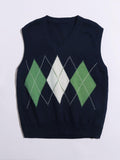 Argyle Pattern V-neck Sweater Vest Shopvhs.com