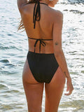 Backless Strappy Black One Piece Swimsuit Shopvhs.com