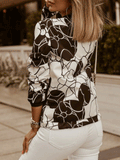 Black And White Print Slim Long Sleeve Cropped Jacket Shopvhs.com