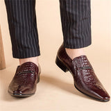 Business Slip-On Crocodile Pattern Loafers Shoes For Men Shopvhs.com