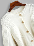 Cable Knit Balloon Sleeve Short Cardigan Shopvhs.com