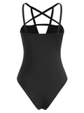 Caged Cutout Snap Crotch Sleeveless Bodysuit Shopvhs.com