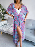 Casual Belted Print Chiffon Sun Protection Cardigan Shopvhs.com