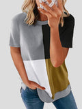 Casual Color Matching Round Neck Short Sleeve T-Shirt Shopvhs.com