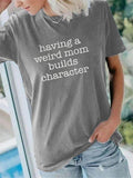 Casual Fit Letter Printed Round Neck Short Sleeve Pullover T-Shirt Shopvhs.com
