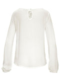 Casual Fit Round Neck Floral Lace Pullover Long Sleeve Blouse Shopvhs.com