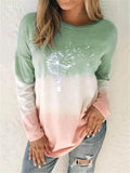 Casual Fit Round Neck Tie-Dye Long Sleeve Pullover Tops Shopvhs.com