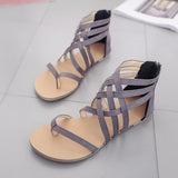 Casual Flat Heel Sandals With Zipper Shopvhs.com