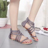 Casual Flat Heel Sandals With Zipper Shopvhs.com