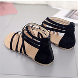 Casual Flat Heel Sandals With Zipper Shopvhs.com