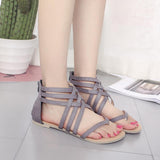 Casual Flat Heel Sandals With Zipper Shopvhs.com