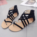 Casual Flat Heel Sandals With Zipper Shopvhs.com