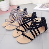 Casual Flat Heel Sandals With Zipper Shopvhs.com