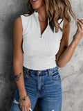 Casual Half Turtleneck Zip Sleeveless Tank Top Shopvhs.com