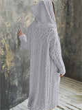 Casual Knitted Long Outerwear With Hood Shopvhs.com