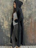 Casual Knitted Long Outerwear With Hood Shopvhs.com