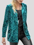 Casual Lapel Velvet Long Sleeve Blazer Shopvhs.com