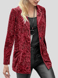 Casual Lapel Velvet Long Sleeve Blazer Shopvhs.com
