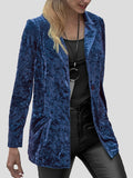Casual Lapel Velvet Long Sleeve Blazer Shopvhs.com