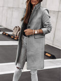 Casual Long Sleeve Button Woolen Coat Shopvhs.com