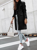 Casual Long Sleeve Button Woolen Coat Shopvhs.com