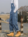 Casual Loose Sriped Denim Overalls Jumpsuit Dungarees For Men Shopvhs.com