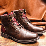 Casual Non-Slip Patchwork Pu Boots For Men