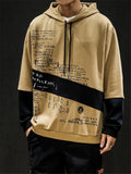 Casual On-Trendy Lettering Contrasting Drawstring Hooded Straight Hem Sweatshirt Shopvhs.com