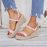 Casual Open Toe Buckle Wedge Sandals Shopvhs.com