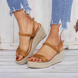 Casual Open Toe Buckle Wedge Sandals Shopvhs.com