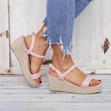 Casual Open Toe Buckle Wedge Sandals Shopvhs.com