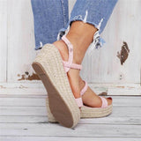 Casual Open Toe Buckle Wedge Sandals Shopvhs.com