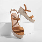 Casual Open Toe Buckle Wedge Sandals Shopvhs.com